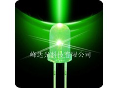 F5mm白发翠绿光 绿光圆头超亮发光二极管-- 深圳市峰达光科技有限公司