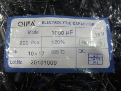 原装正品，厂家直销16v1000UF（8*16）-- 广奇发电子有限公司