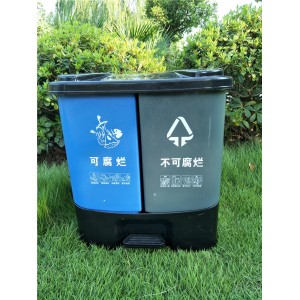 贵阳分类垃圾桶，40L双桶手提垃圾箱